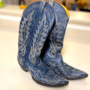 Old Gringo Crackled Blue Cowgirl boots
